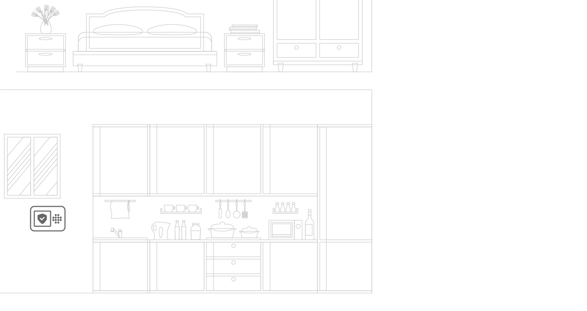Seguridad, monitoreo, aplicación, dispositivos de seguridad